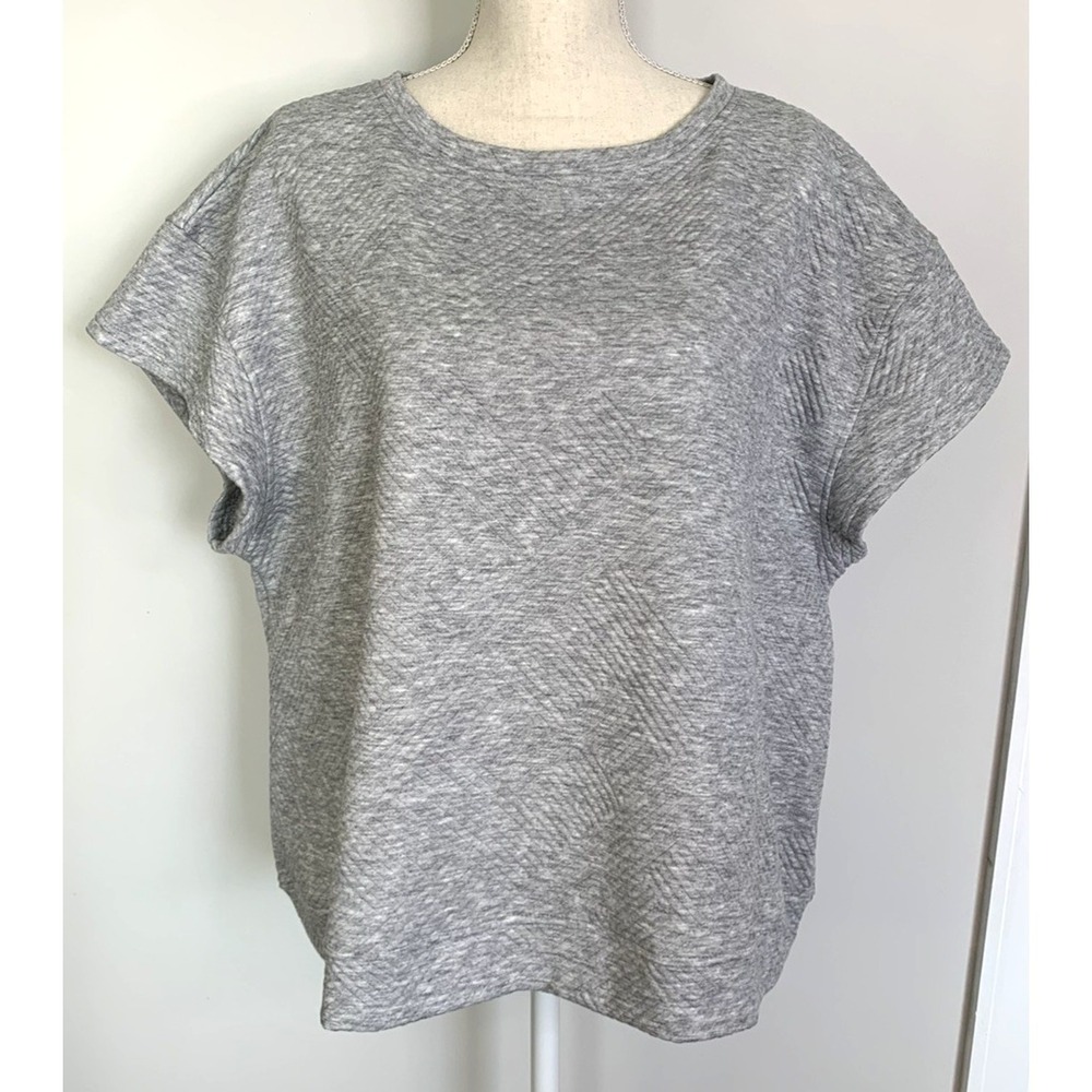 See Or Be Seen Gray Womens Textured Boxy Top Size Large L